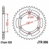 Звезда задняя JT JTR896.50