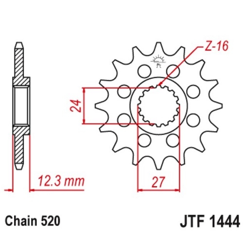Звезда передняя JT JTF1444.17