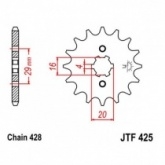Звезда передняя JT JTF425.12