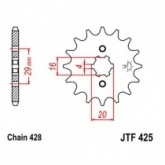 Звезда передняя JT JTF425.12